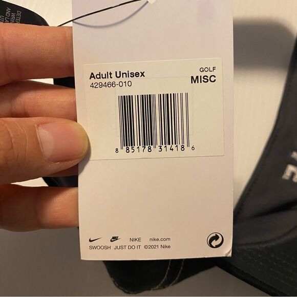 Nike dri-fit golf visor CAE tournament logo embroidered black unisex cap hat NEW - Picture 2 of 4